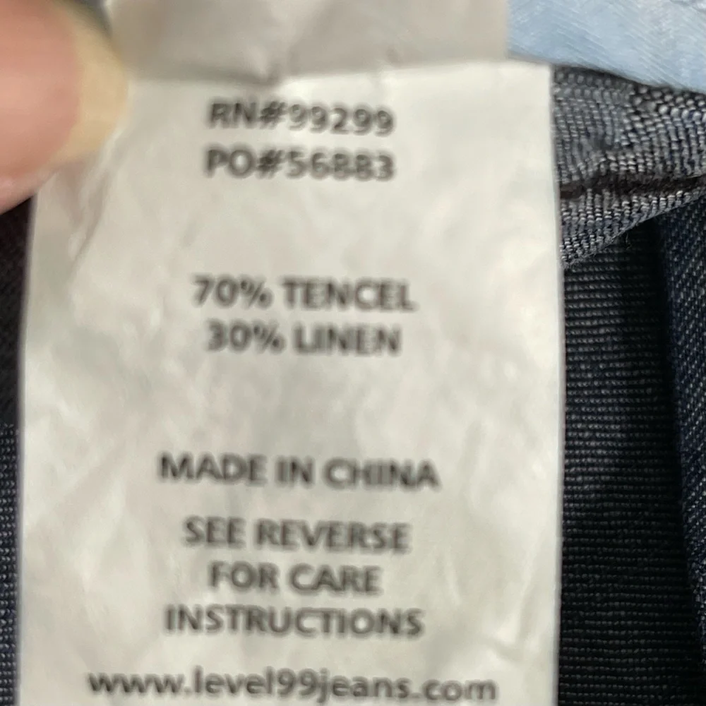 Level 99 Blue Denim Picket Tencel and Linen Trousers Size 27 NWT - Picture 6 of 13